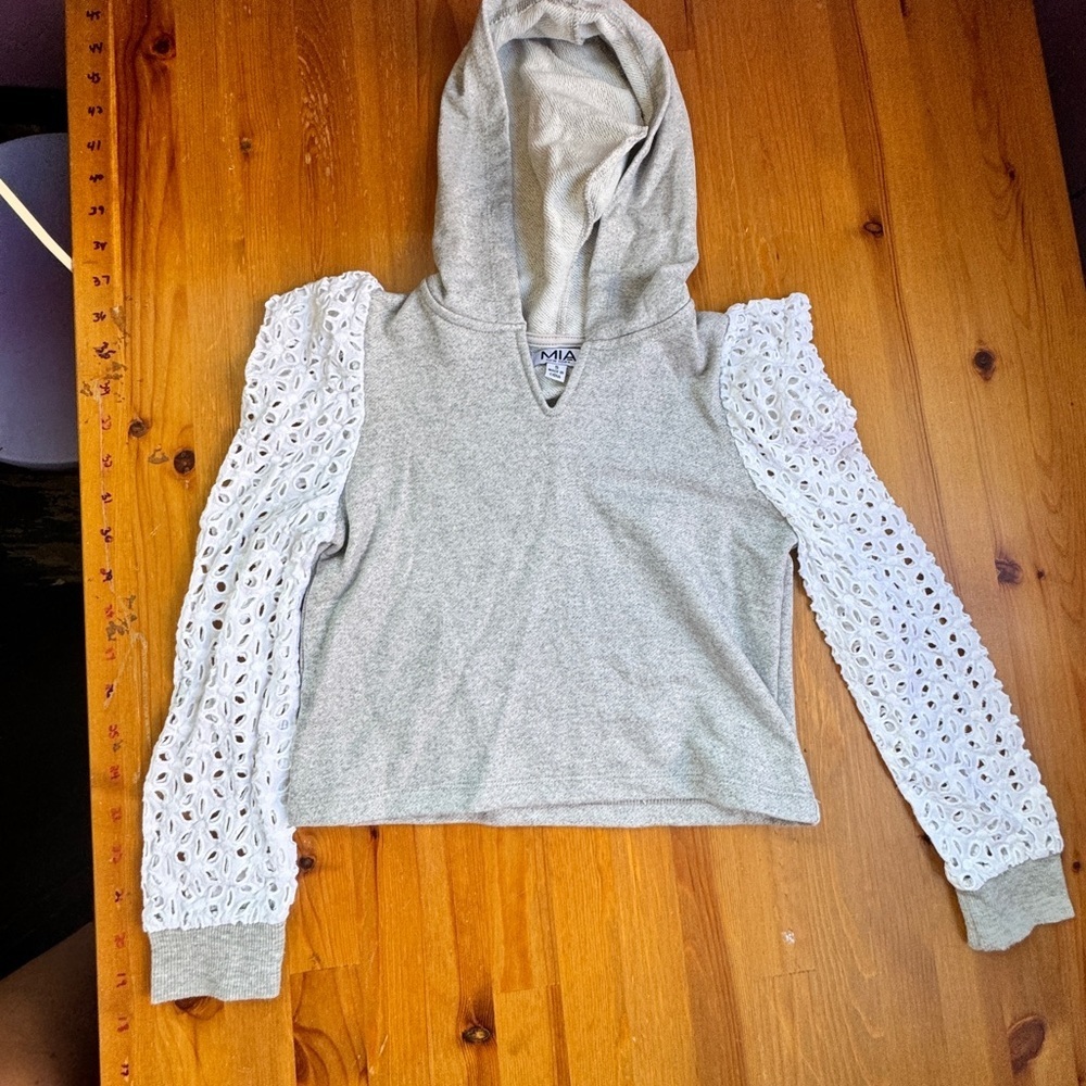 MIA cropped lacy hoodie size 7/8